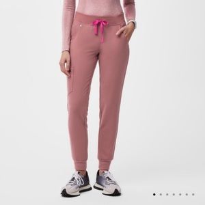 Figs Mauve Jogger Pants with Hot Pink Drawstring